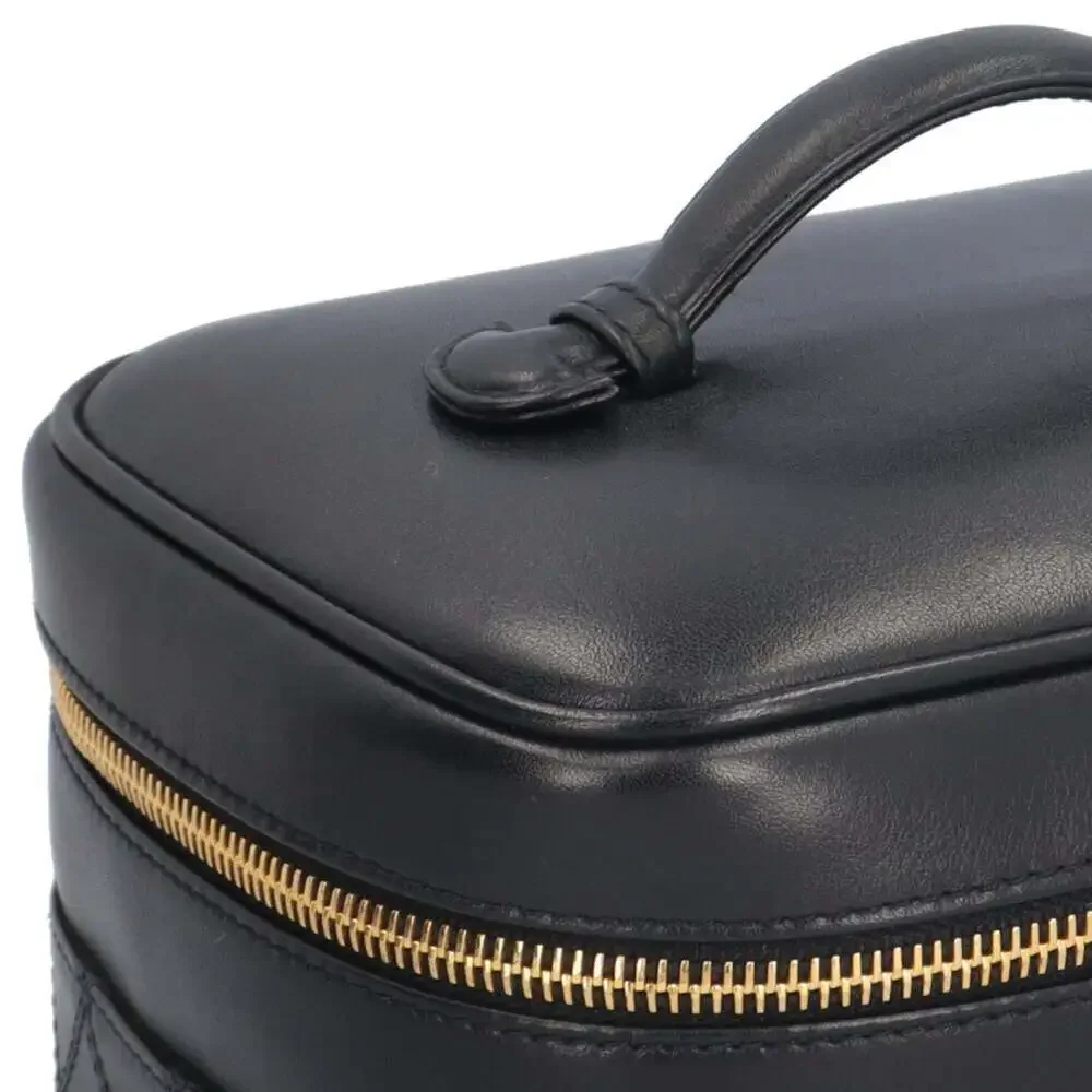 CHANEL Black Leather Vanity Bag